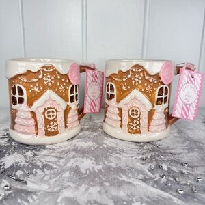 NEW Peppermint & Pine Gingerbread House Christmas Mugs